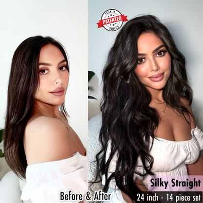 Emily (Silky Straight) -  InVisiRoot® Clip-ins (AKA TrueRoot™ Clip-ins)