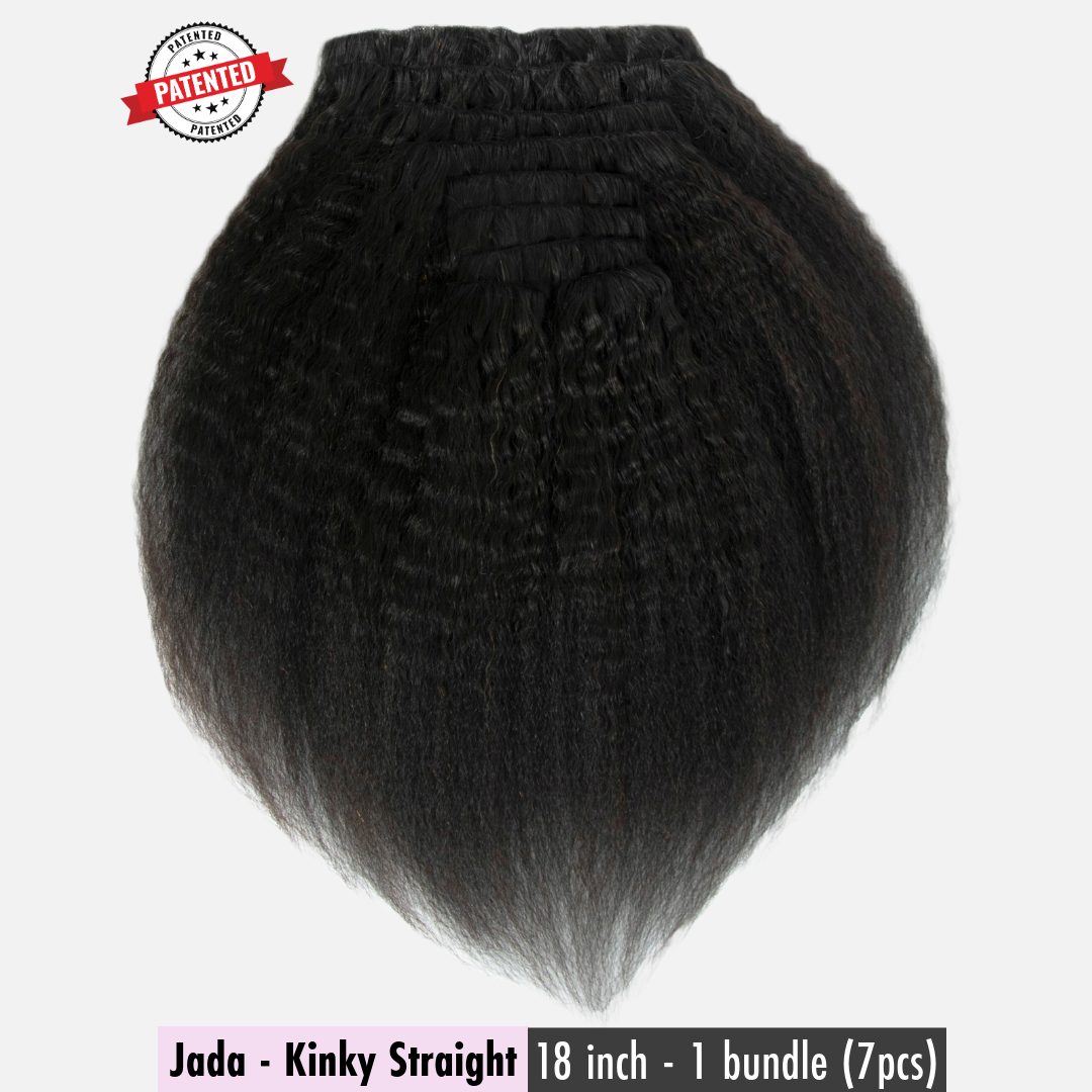 Jada Cambodian Kinky Straight -  InVisiRoot® Clip-ins (AKA TrueRoot™ Clip-ins)